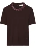 Tory Burch embroidered-neckline t-shirt