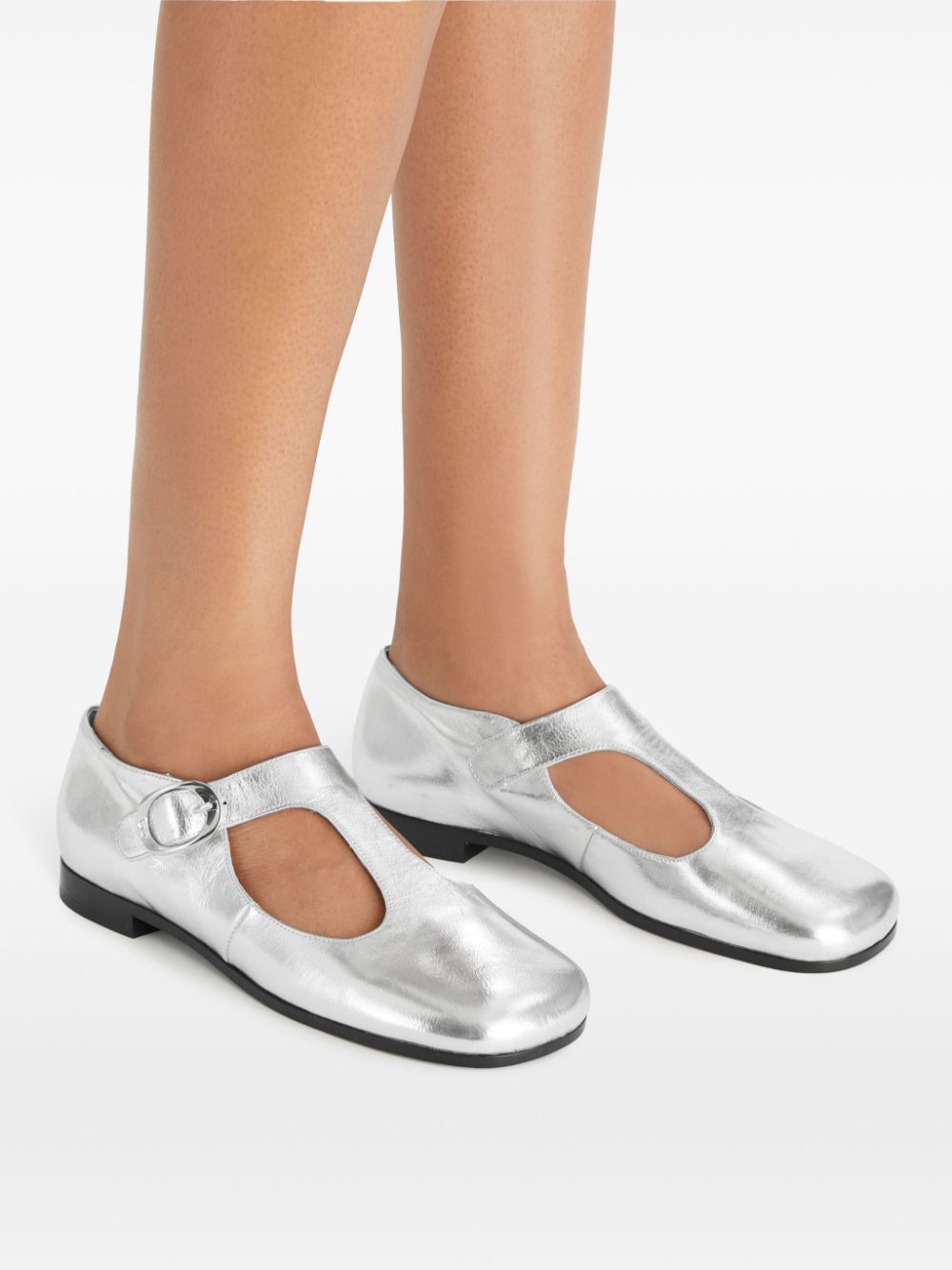 Tory Burch Violet T-Strap ballet flats Silver