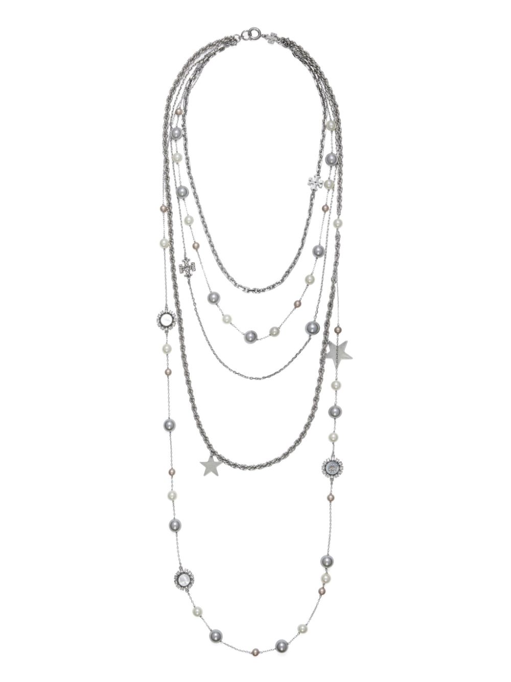 Tory Burch Crystal and Pearl necklace - Silver