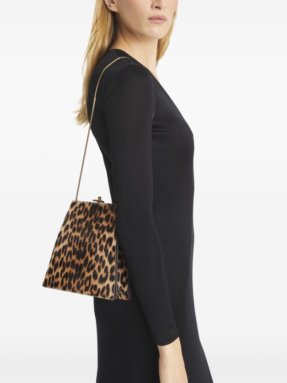 Tory Burch Schoudertas met luipaardprint - Bruin