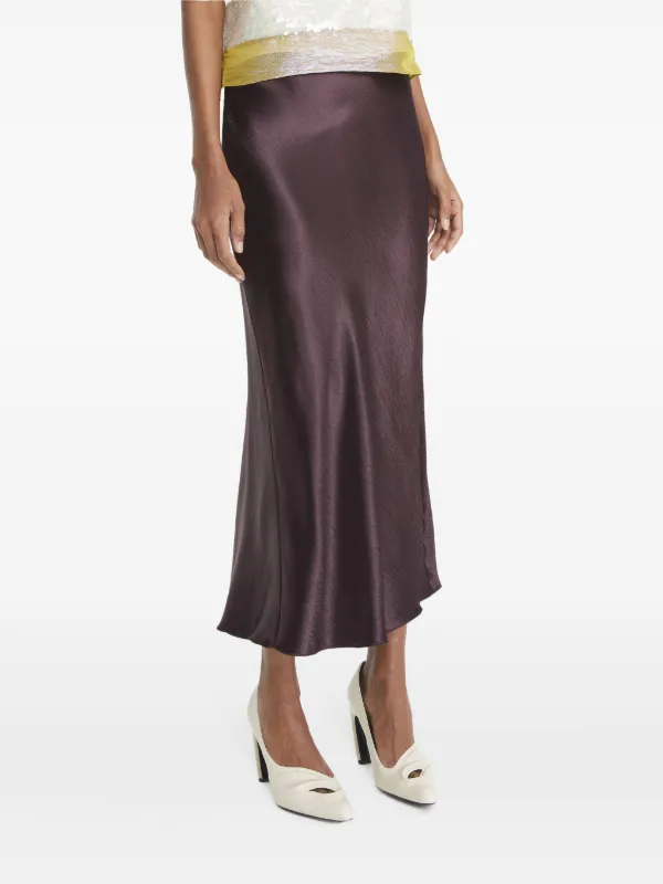 Tory Burch Satin Midi Skirt | Purple | FARFETCH