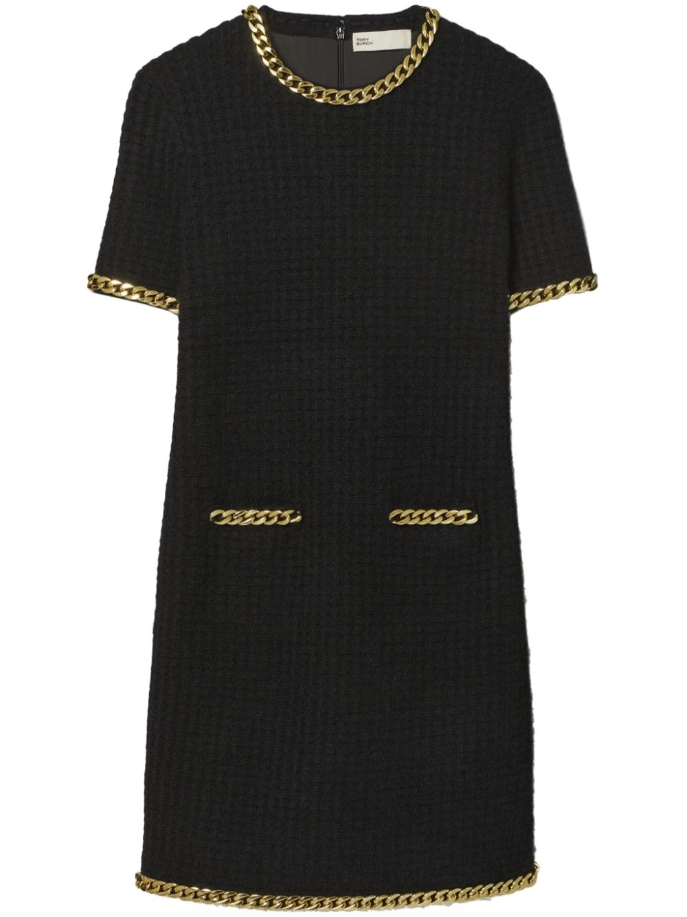 Tory Burch chain-link trim mini dress - Black