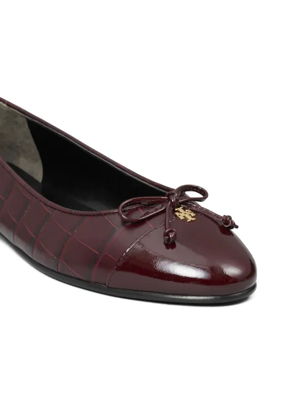 フラットシューズ Croc-Embossed Ballerina Flats 26743691_56407717_600.jpg