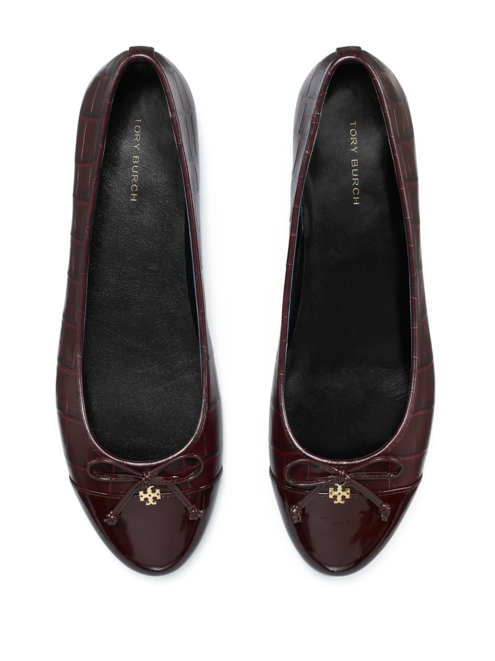 Tory Burch embossed crocodile ballerina shoes Women