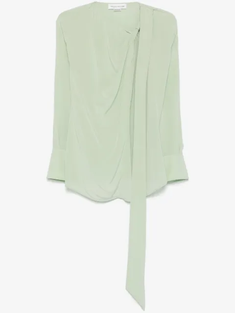 Victoria Beckham blusa de seda con detalle retorcido