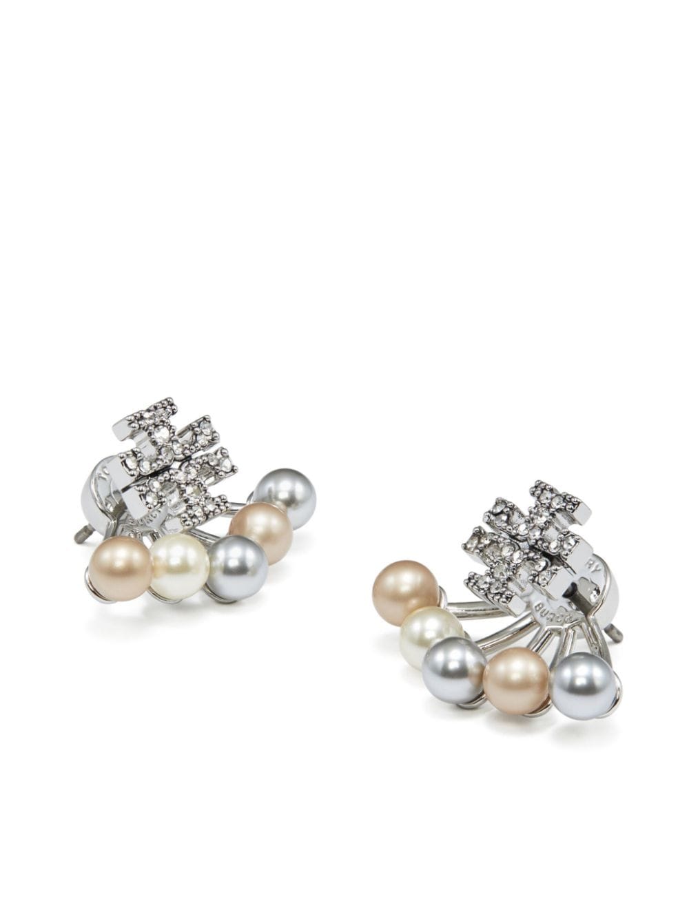 Tory Burch Kira pearl front-back earrings - Zilver