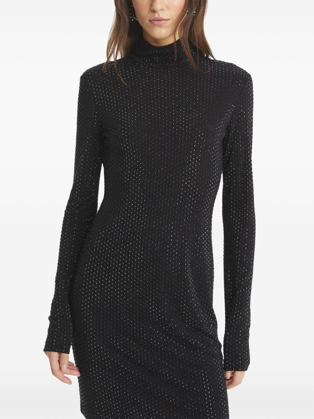 Tory Burch crystal-embellished roll neck dress Women