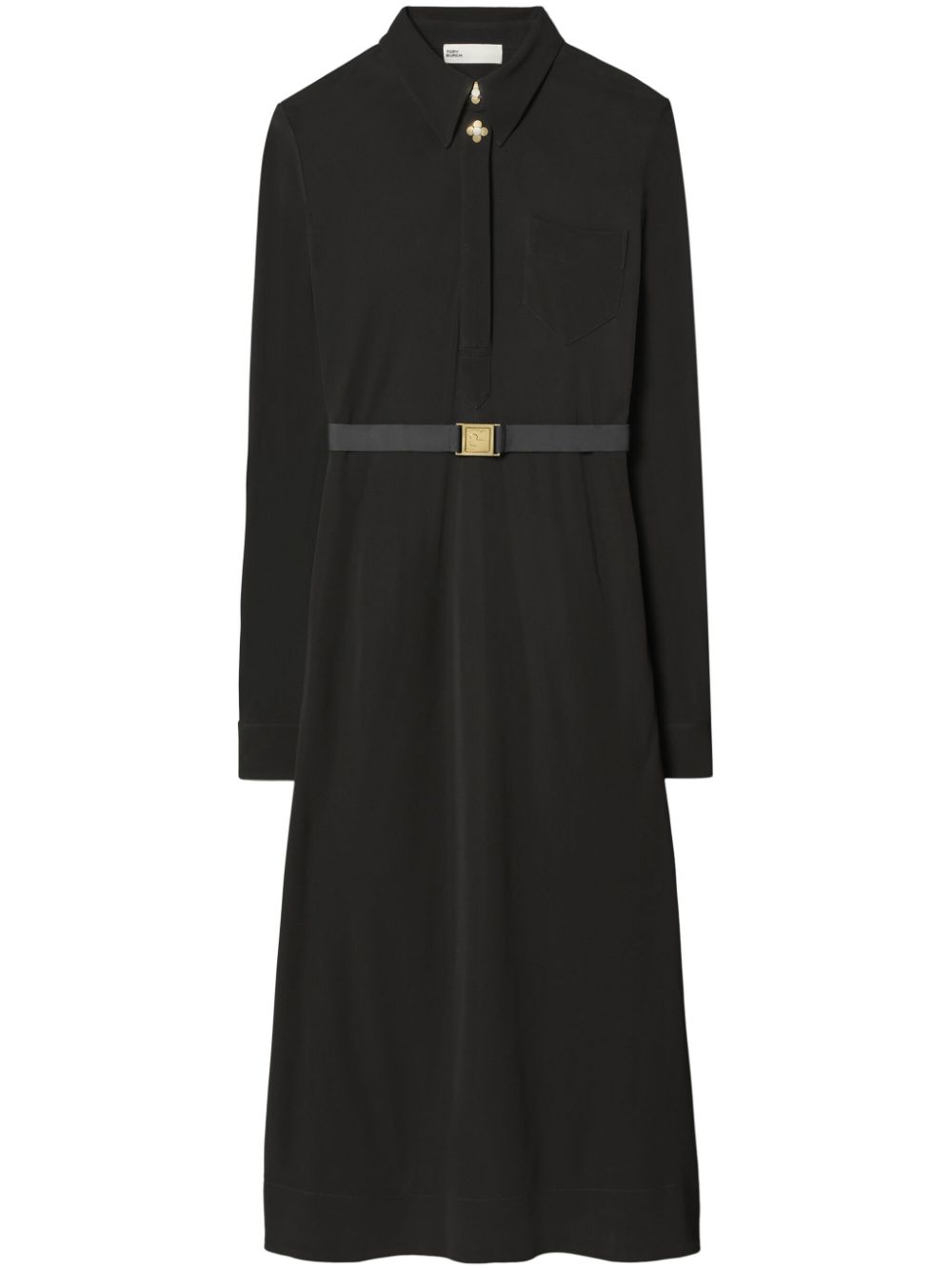 Tory Burch belted jersey shirt dress - Black