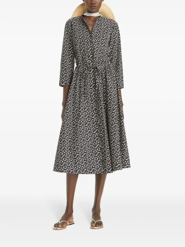 Tory Burch Poplin Midi Dress | Black | FARFETCH