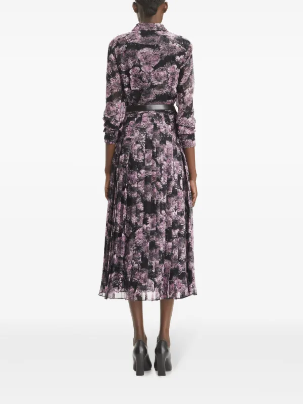 Tory Burch floral-print Pleated Silk Dress | Pink | FARFETCH