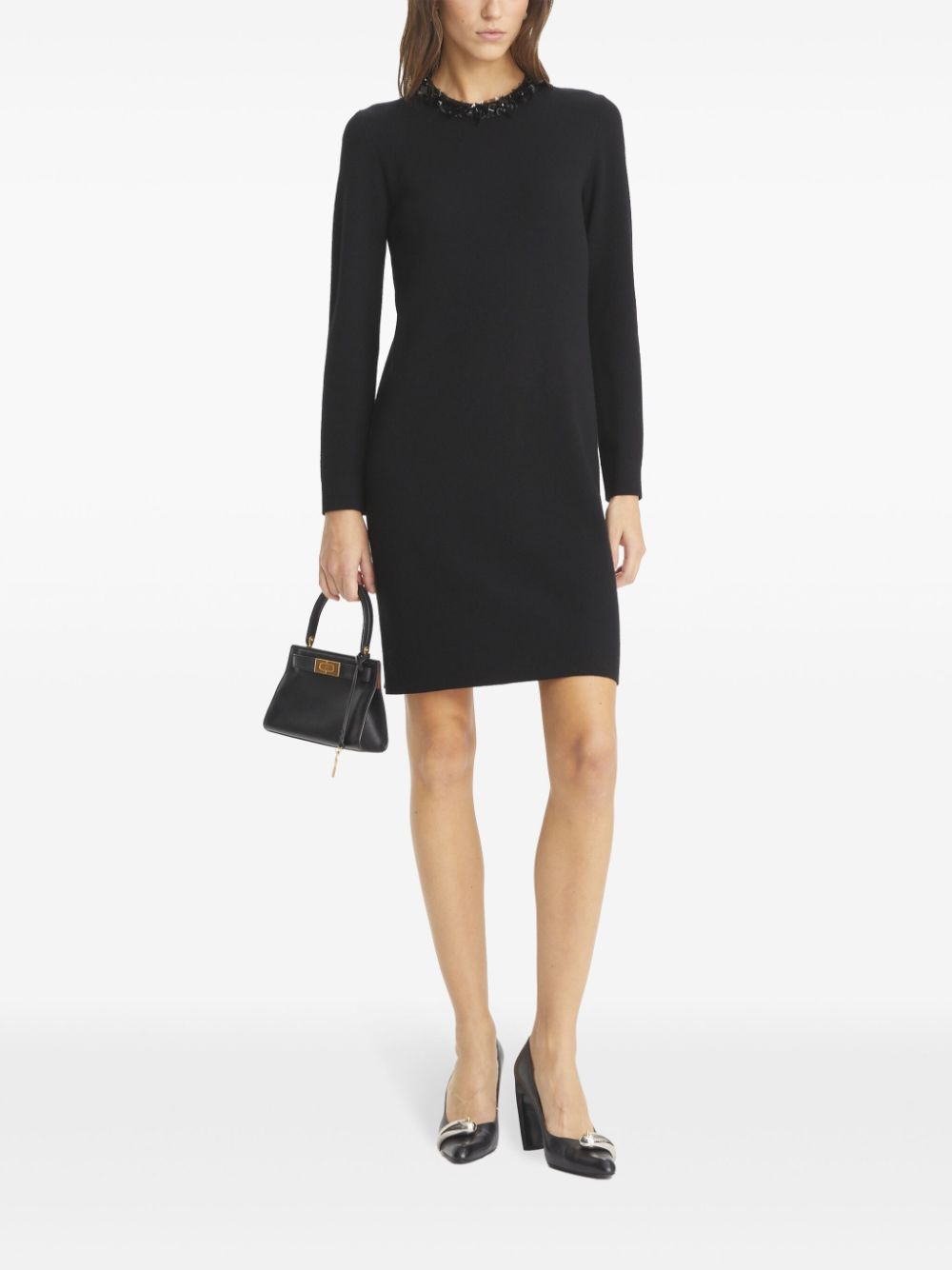 Tory Burch Sweaterjurk verfraaid met pailletten - Zwart