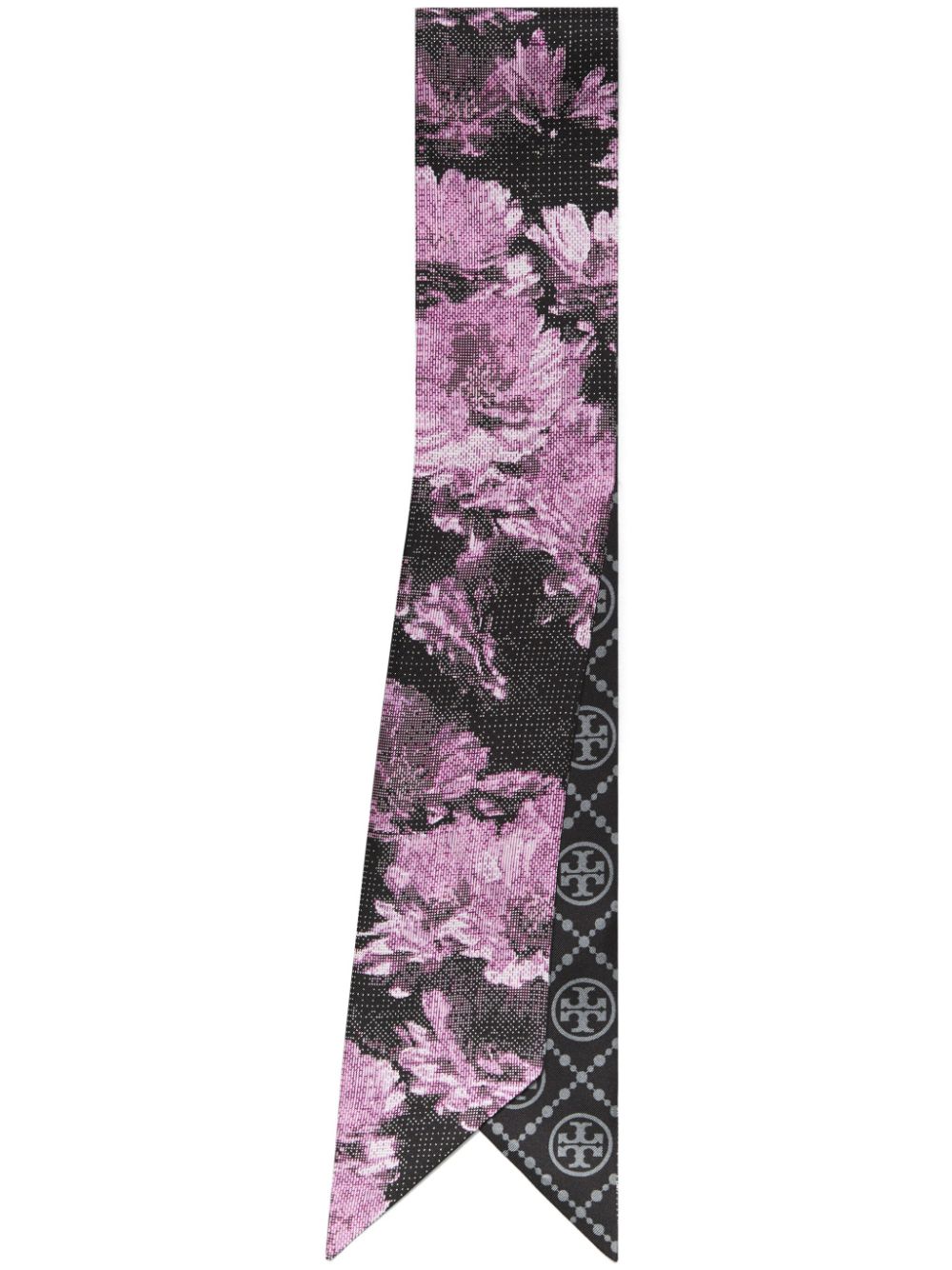 Tory Burch Pixel Flower-print tie scarf - Pink