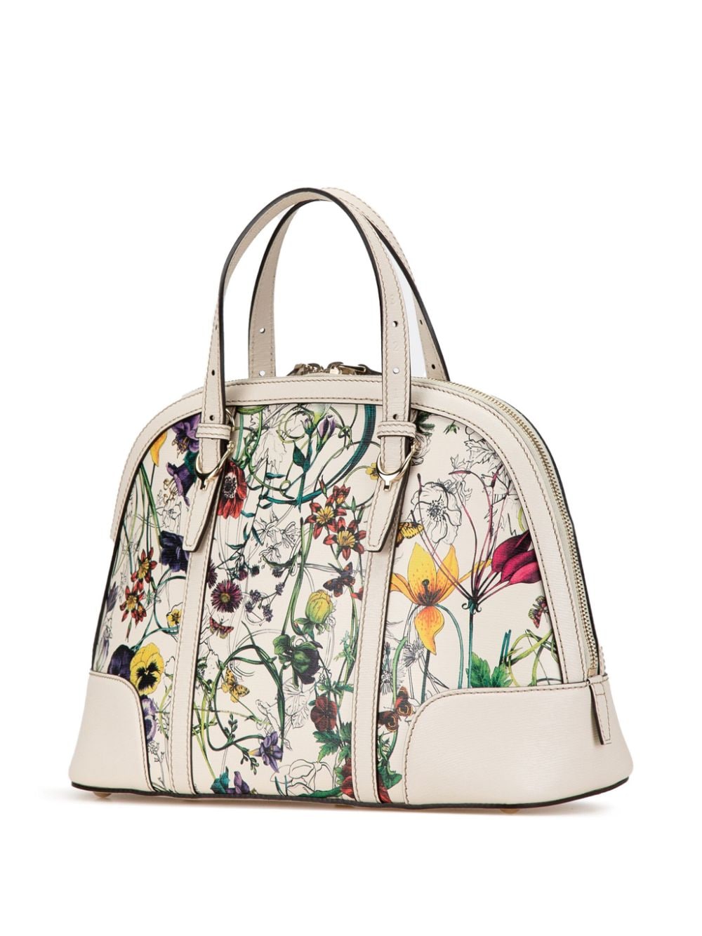 Gucci Pre-Owned 2000-2015 Leather Flora Nice Dome satchel - Wit