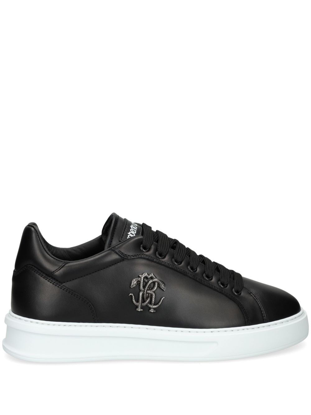 Roberto Cavalli logo-plaque trainers Zwart