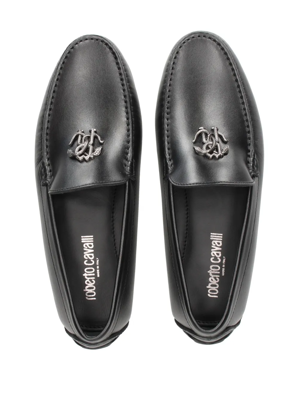 Roberto Cavalli Mirror Loafers In Black