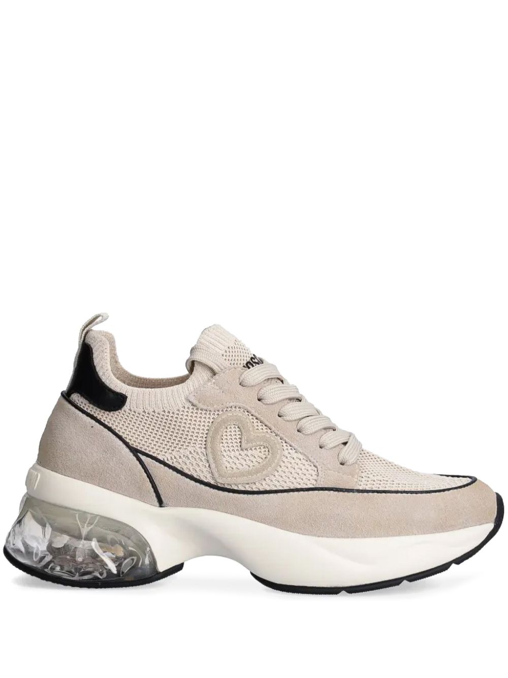 Love Moschino Sneakers met patch Beige