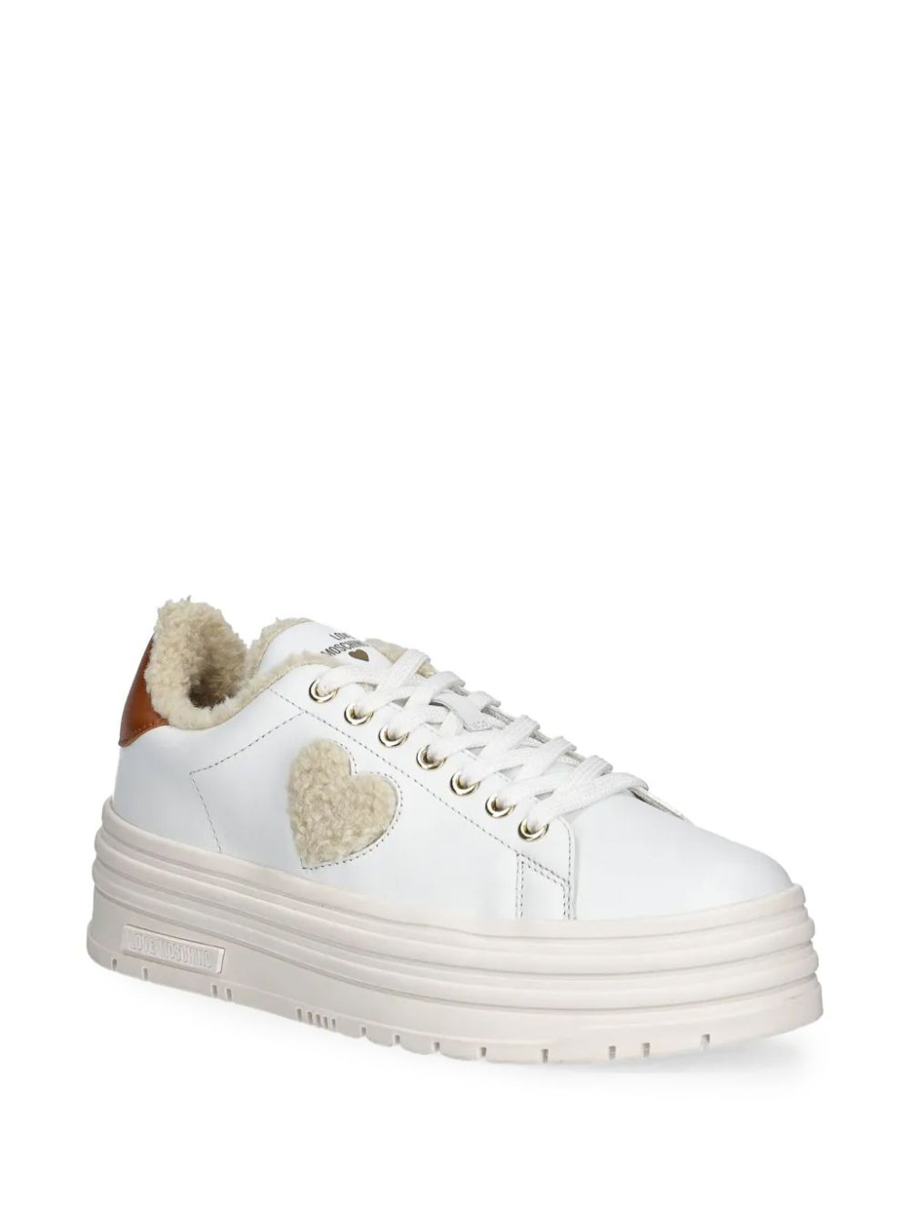 Love Moschino Sneakers met patch Wit