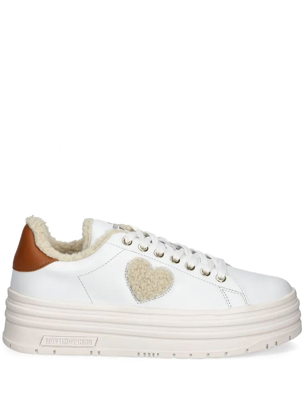 Love Moschino Sneakers met patch Wit