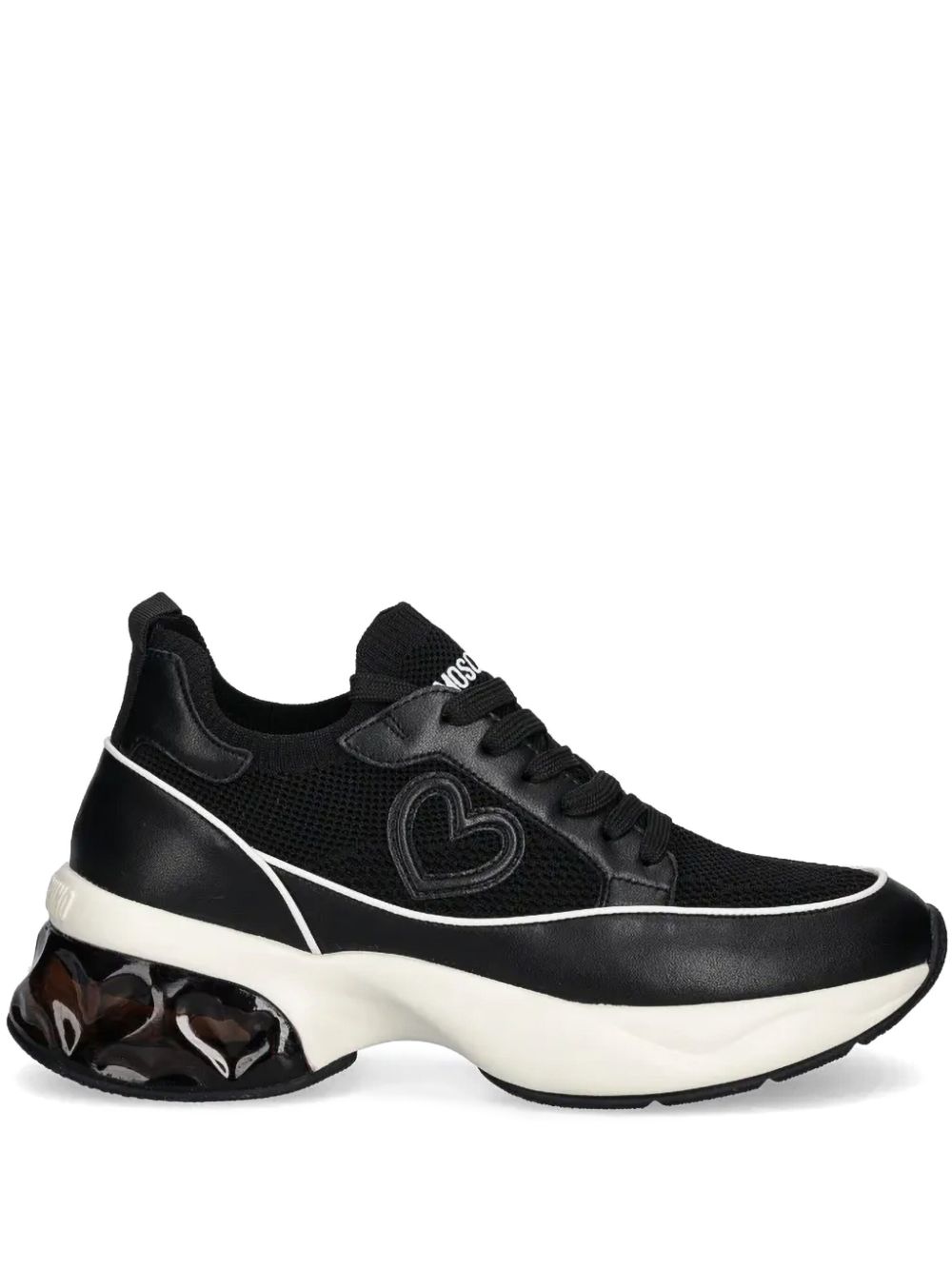 Love Moschino Sneakers met patch Zwart