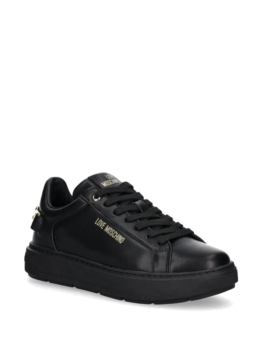 Love Moschino logo-plaque sneakers - Zwart