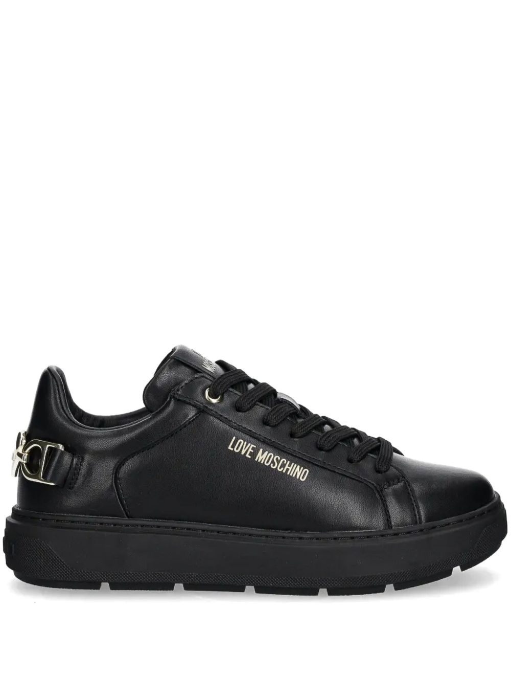 Love Moschino Sneakers met logoplakkaat Zwart