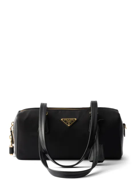 Prada medium re-nylon and leather tote bag