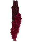 ROTATE BIRGER CHRISTENSEN sequinned ruffled midi dress - Red