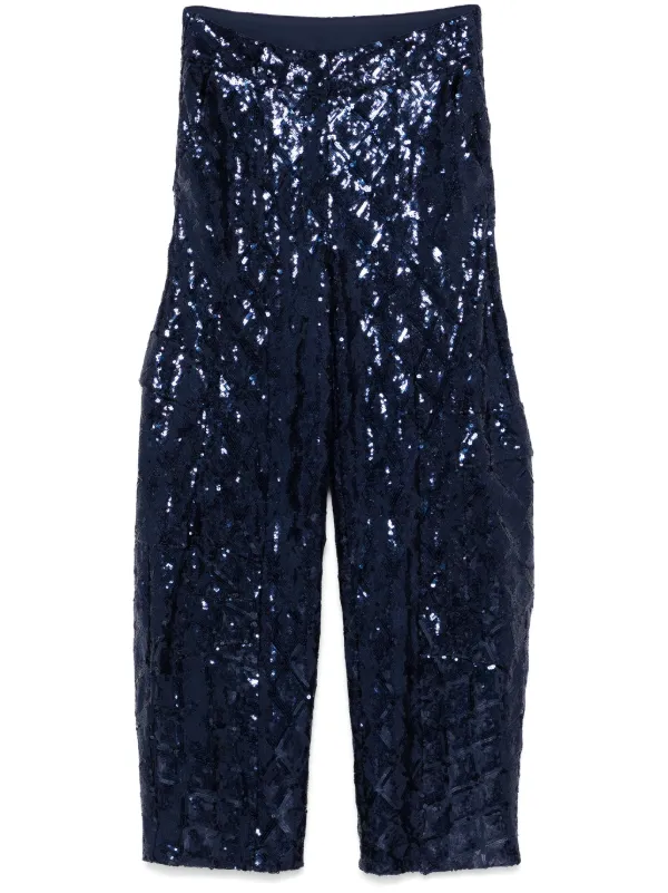 ROTATE BIRGER CHRISTENSEN スパンコール カーゴパンツ | ブルー