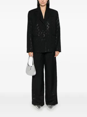 ジャケット ROTATE Birger Christensen Black oversize blazer with sequins 113325100_black_2_oversized-