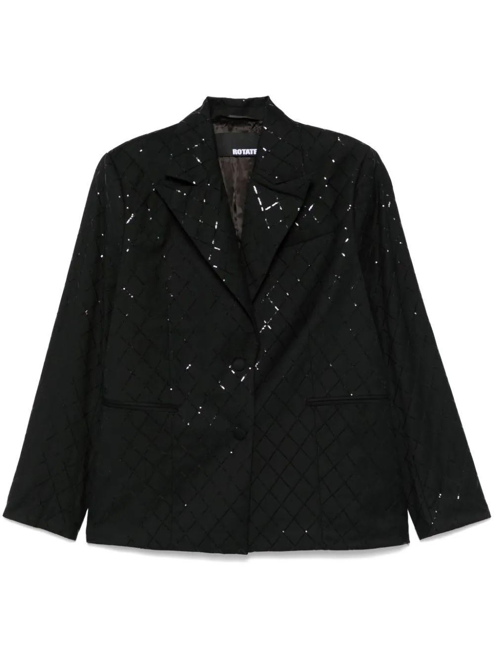 Shop Rotate Birger Christensen Sequinned Blazer In Black