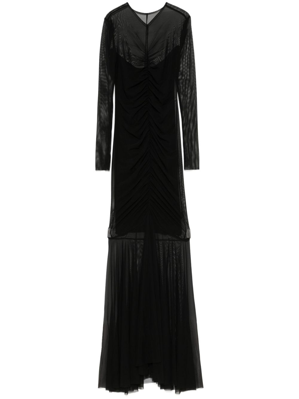 Norma Kamali shirred fishtail gown - Black