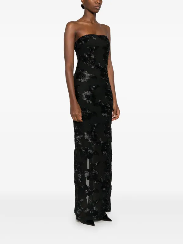 ROTATE BIRGER CHRISTENSEN floral-embroidered Mesh Maxi Dress