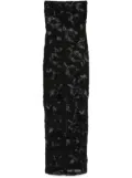 ROTATE BIRGER CHRISTENSEN floral-embroidered mesh maxi dress - Black