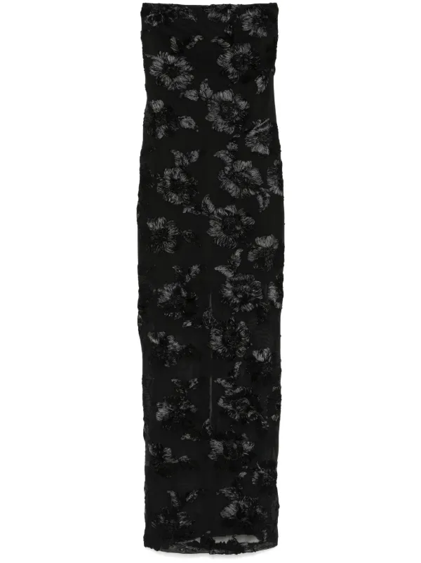 【関税&送料込】Rotate Birger Christensen Long Floral Dress ROTATE BIRGER CHRISTENSEN Floral-print satin-jacquard midi