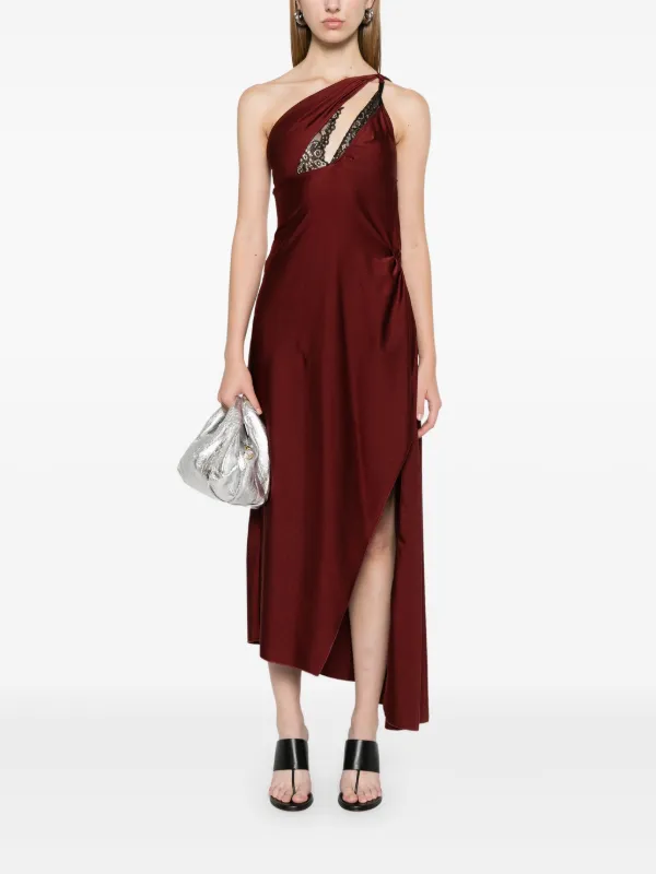 ワンピース COPERNI Woman Dress Red COPR110BIS545 RED Red Asymmetric Flower Maxi Dress by Coperni on Sale