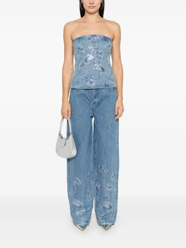 ROTATE BIRGER CHRISTENSEN rhinestone-embellished Top | Blue