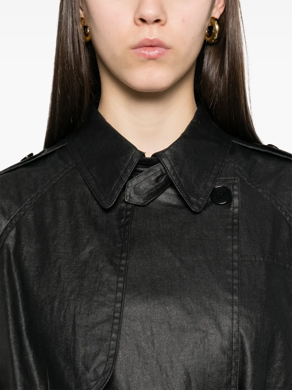 ISABEL MARANT Franny trenchcoat Zwart