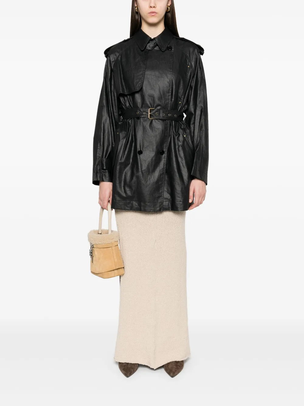 ISABEL MARANT Franny trenchcoat - Zwart