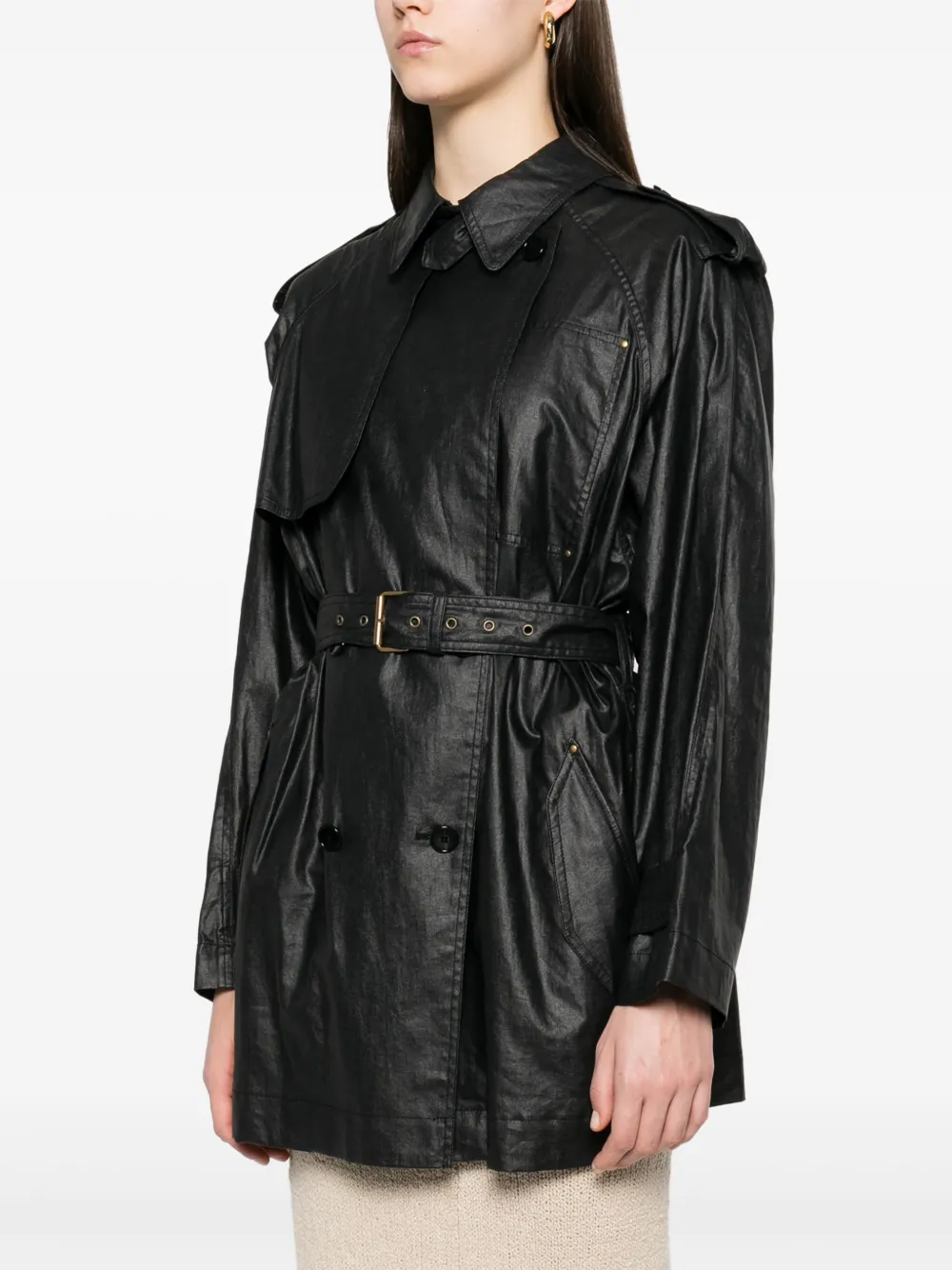 ISABEL MARANT Franny trenchcoat Zwart