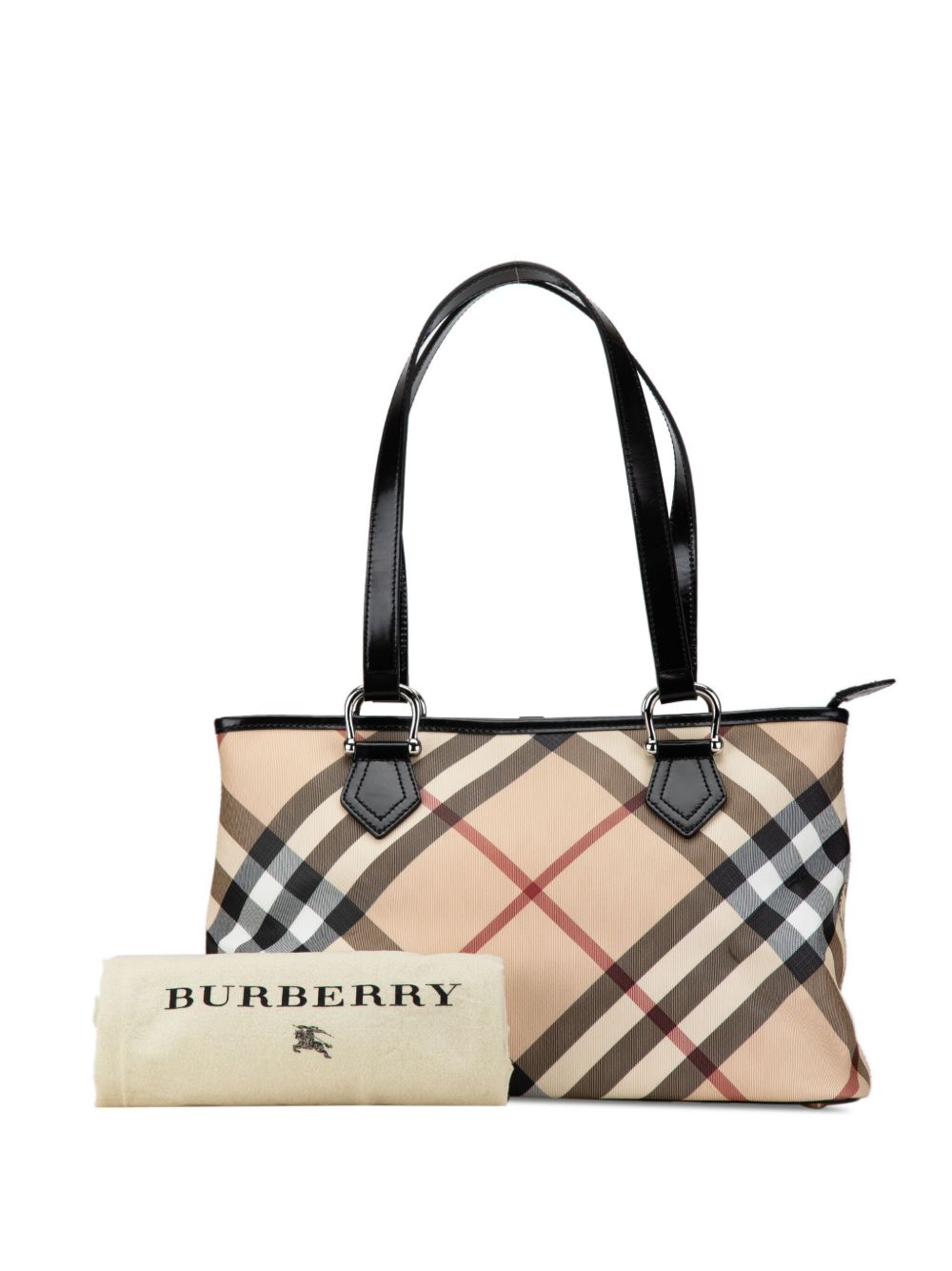 Cheap Burberry 2000-2017 Supernova Check Coated Canvas tote bag Women