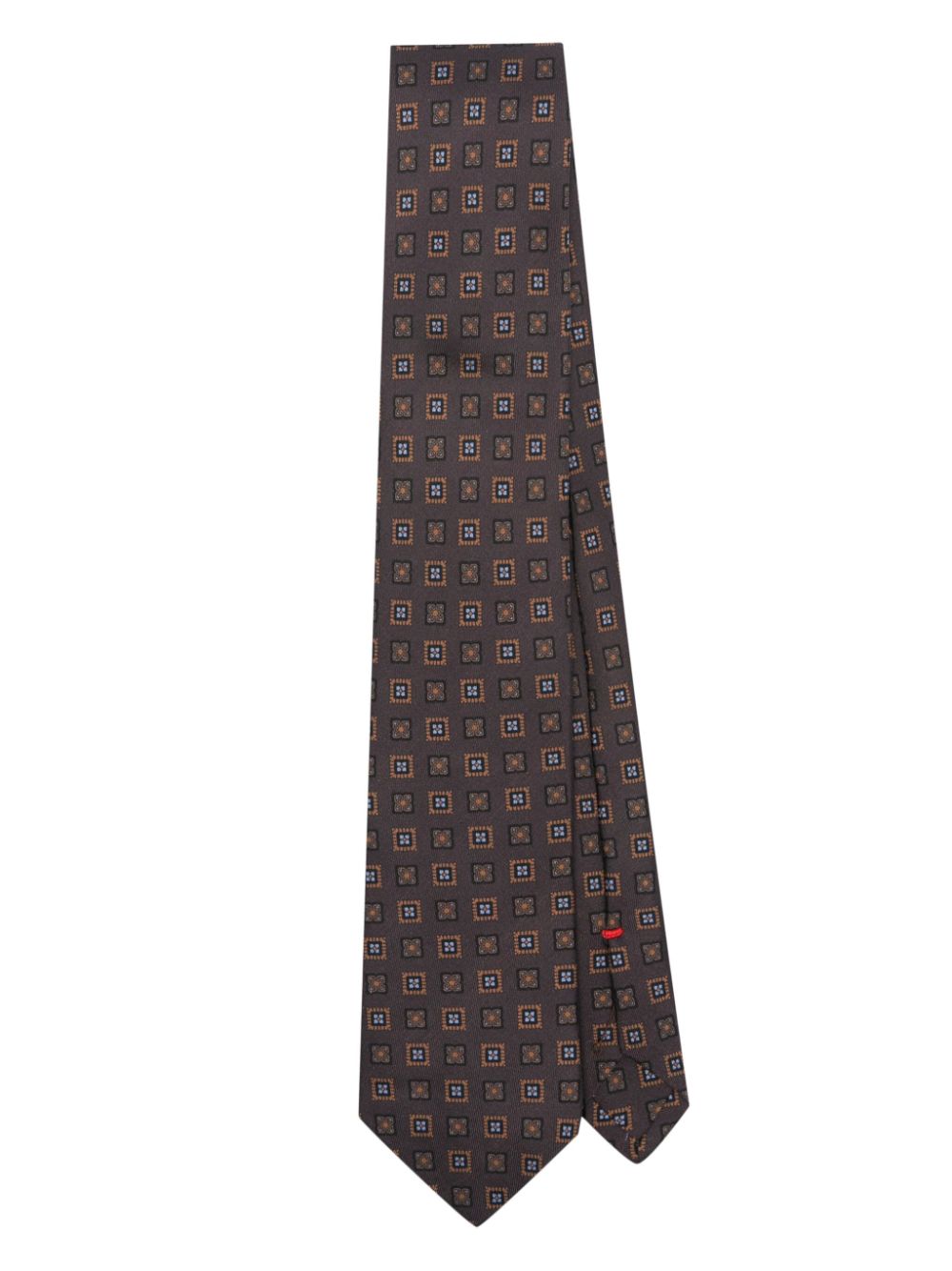 Dell'oglio pattern-jacquard tie - Brown