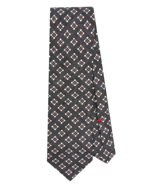 Dell'oglio geometric-print silk tie
