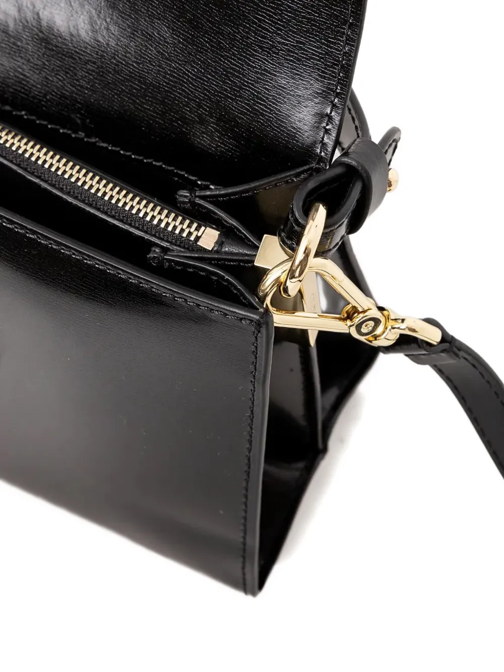 Coccinelle Structured Leather Cross Body Bag In Black