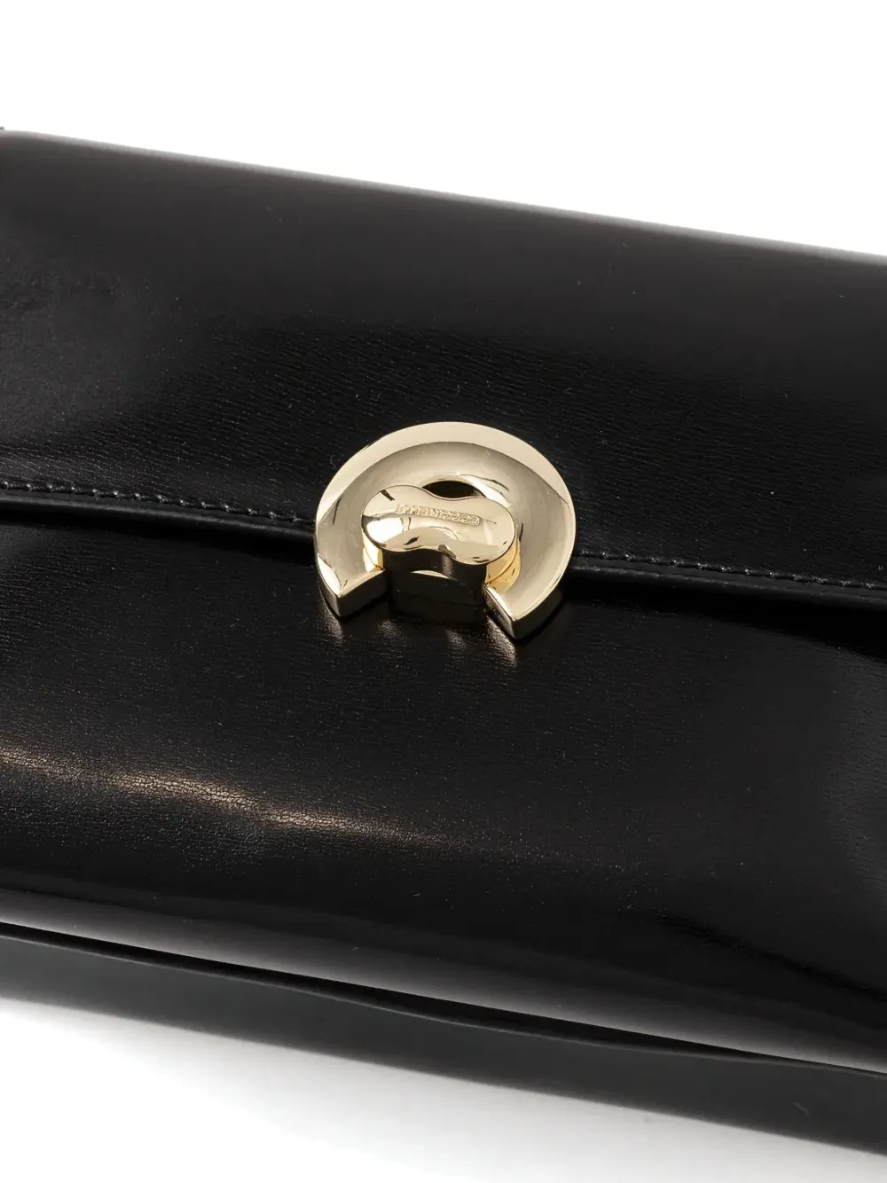 Coccinelle Structured Leather Cross Body Bag In Black