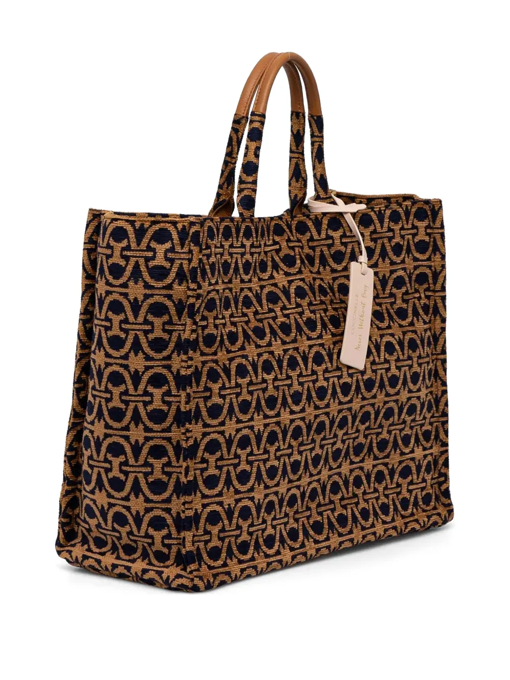 Coccinelle large Never Without Jacquard tote bag - Zwart
