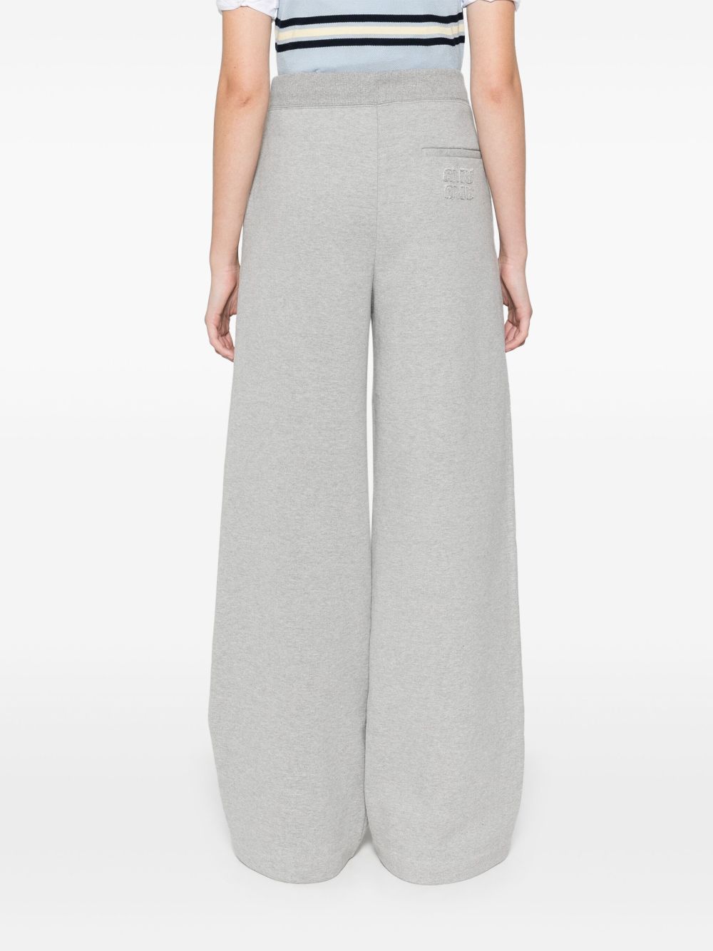 Miu Miu logo-patch trousers Women