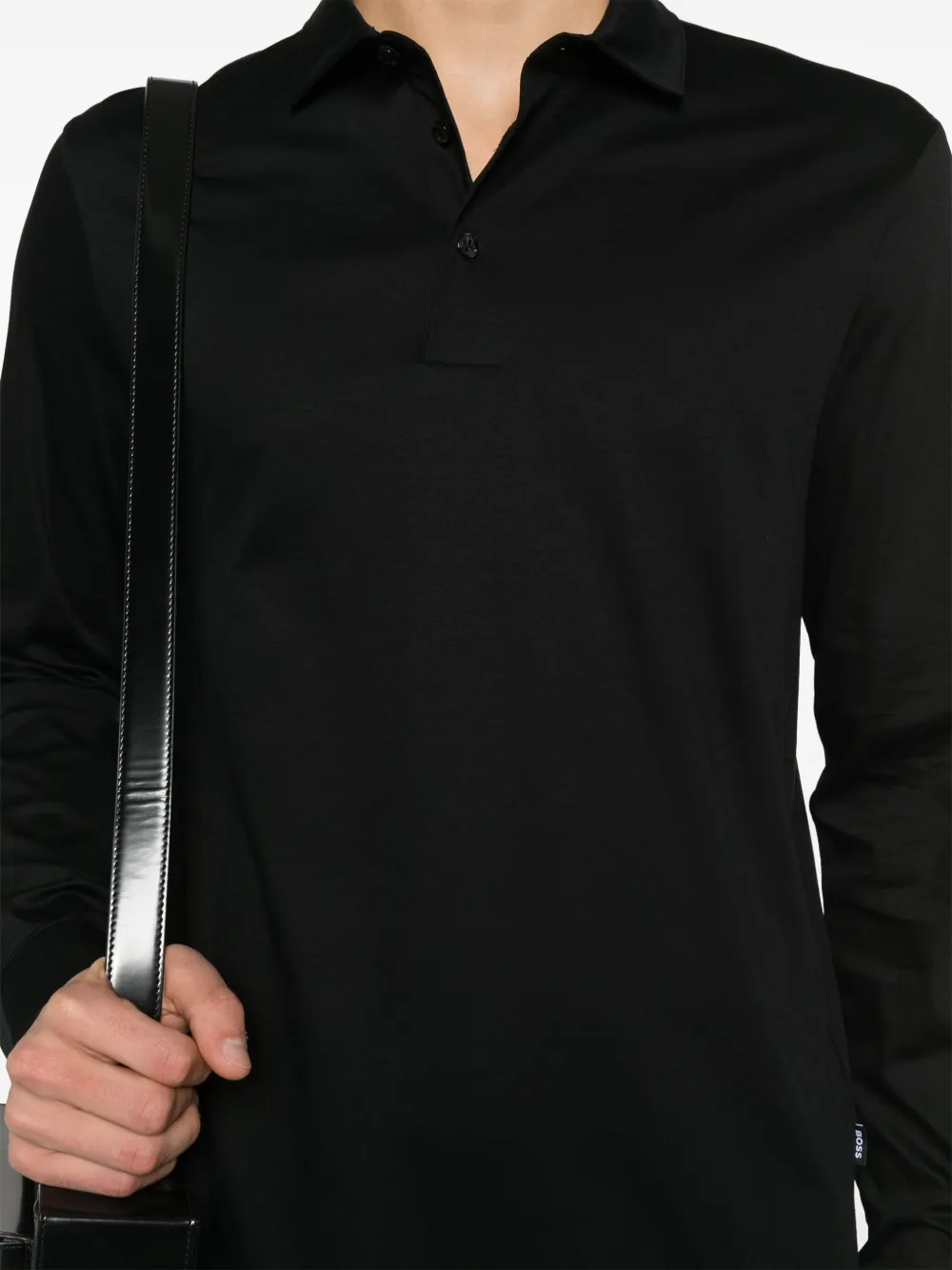 BOSS Katoenen poloshirt Zwart