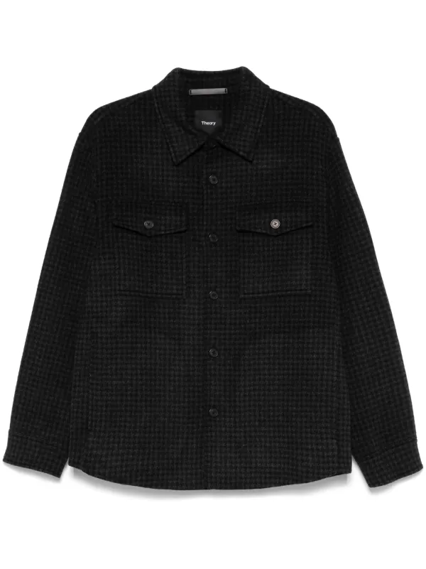 Theory Houndstooth-pattern Jacket in Black
