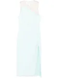 David Koma tulle-panel midi dress - Blue