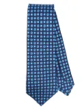 Kiton geometric-print silk tie - Blue